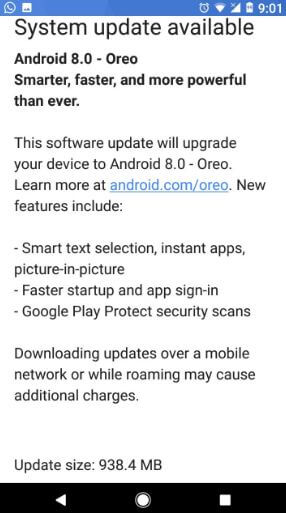 Google Pixel uzyskuje aktualizację OTA do Androida 8.0 Oreo