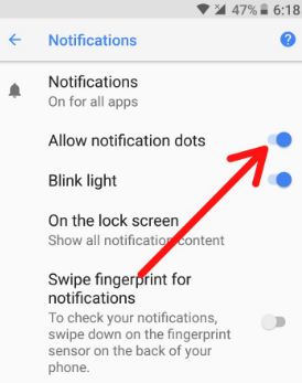 Jak włączyć lub wyłączyć kropki powiadomień w systemie Android 10, 9 (Pie), 8.1 (Oreo)