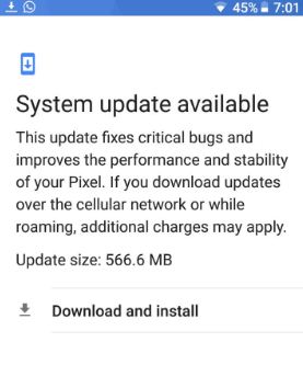 Aktualizacja Android 8.1 Oreo OTA dla Google Pixel i Pixel XL