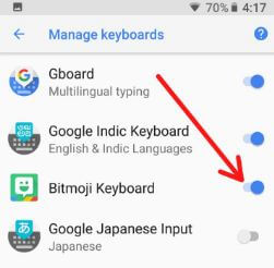 Włącz klawiaturę Bitmoji w telefonie z systemem Android