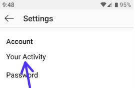 Oglądaj swoją aktywność na Instagramie Android